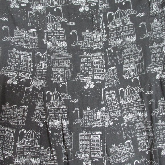 Ecologie B&W Cotton Skirt Paris Scenes Fits Sz 6-8 - Picture 3 of 7